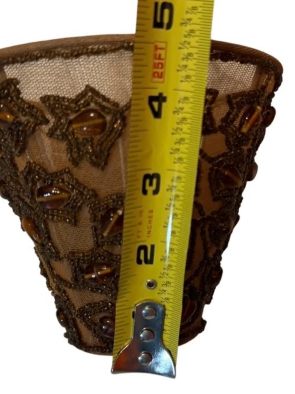 The Vintage Colonial Style Beaded Lamp Shade Candle holder Votif in Art Deco
